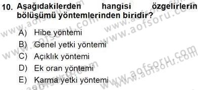 Mahalli İdareler Maliyesi Dersi 2015 - 2016 Yılı (Vize) Ara Sınav Soruları 10. Soru