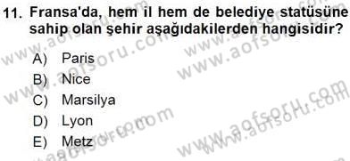 Mahalli İdareler Maliyesi Dersi 2015 - 2016 Yılı (Vize) Ara Sınav Soruları 11. Soru