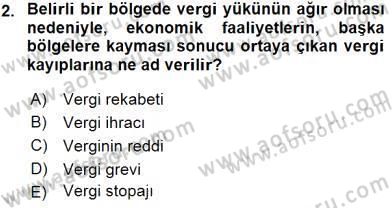 Mahalli İdareler Maliyesi Dersi 2015 - 2016 Yılı (Vize) Ara Sınav Soruları 2. Soru