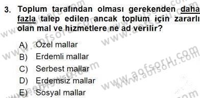 Mahalli İdareler Maliyesi Dersi 2015 - 2016 Yılı (Final) Dönem Sonu Sınav Soruları 3. Soru