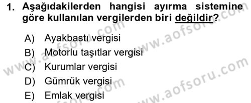 Mahalli İdareler Maliyesi Dersi 2017 - 2018 Yılı (Final) Dönem Sonu Sınav Soruları 1. Soru