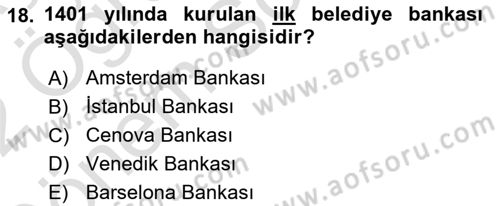 Mahalli İdareler Maliyesi Dersi 2021 - 2022 Yılı (Final) Dönem Sonu Sınav Soruları 18. Soru