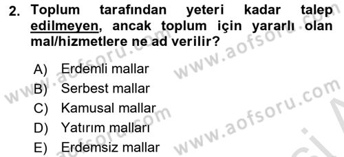 Mahalli İdareler Maliyesi Dersi 2021 - 2022 Yılı Yaz Okulu Sınav Soruları 2. Soru
