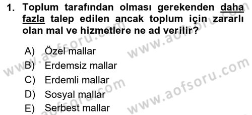 Mahalli İdareler Maliyesi Dersi 2022 - 2023 Yılı Yaz Okulu Sınav Soruları 1. Soru