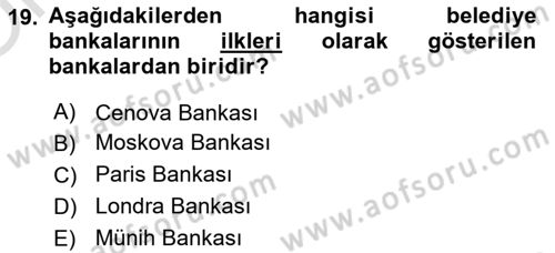 Mahalli İdareler Maliyesi Dersi 2022 - 2023 Yılı Yaz Okulu Sınav Soruları 19. Soru
