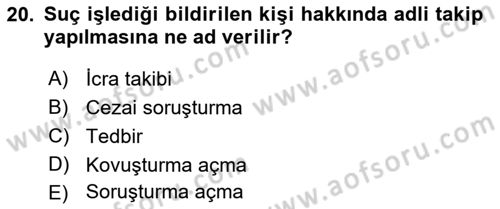 Mahalli İdareler Maliyesi Dersi 2022 - 2023 Yılı Yaz Okulu Sınav Soruları 20. Soru