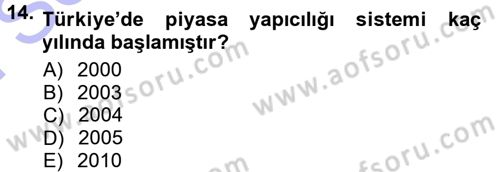 Devlet Borçları Dersi 2012 - 2013 Yılı (Final) Dönem Sonu Sınav Soruları 14. Soru