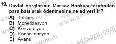 Devlet Borçları Dersi 2012 - 2013 Yılı Tek Ders Sınav Soruları 19. Soru