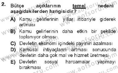 Devlet Borçları Dersi 2012 - 2013 Yılı Tek Ders Sınav Soruları 2. Soru