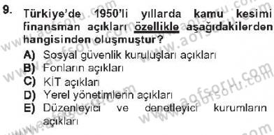 Devlet Borçları Dersi 2012 - 2013 Yılı Tek Ders Sınav Soruları 9. Soru