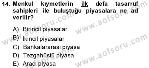 Devlet Borçları Dersi 2013 - 2014 Yılı (Final) Dönem Sonu Sınav Soruları 14. Soru