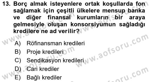 Devlet Borçları Dersi 2016 - 2017 Yılı 3 Ders Sınav Soruları 13. Soru