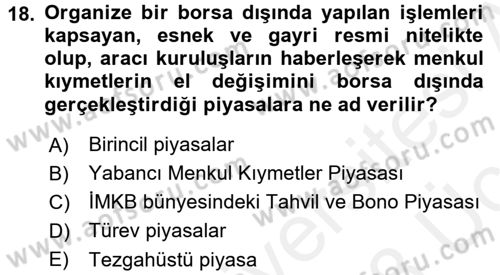 Devlet Borçları Dersi 2017 - 2018 Yılı 3 Ders Sınav Soruları 18. Soru
