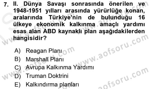 Devlet Borçları Dersi 2017 - 2018 Yılı (Final) Dönem Sonu Sınav Soruları 7. Soru