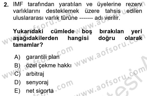 Devlet Borçları Dersi Ara Sınavı Deneme Sınav Soruları 2. Soru
