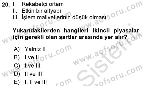 Devlet Borçları Dersi 2019 - 2020 Yılı (Final) Dönem Sonu Sınav Soruları 20. Soru