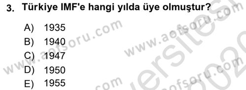 Devlet Borçları Dersi 2019 - 2020 Yılı (Final) Dönem Sonu Sınav Soruları 3. Soru