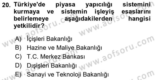 Devlet Borçları Dersi 2021 - 2022 Yılı (Final) Dönem Sonu Sınav Soruları 20. Soru