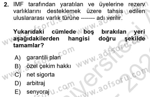 Devlet Borçları Dersi 2022 - 2023 Yılı (Vize) Ara Sınav Soruları 2. Soru
