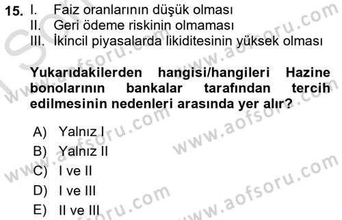 Devlet Borçları Dersi Dönem Sonu Sınavı Deneme Sınav Soruları 15. Soru