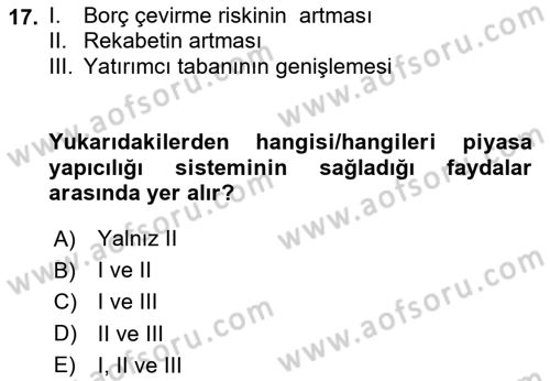 Devlet Borçları Dersi 2023 - 2024 Yılı Yaz Okulu Sınav Soruları 17. Soru