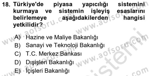 Devlet Borçları Dersi 2024 - 2025 Yılı Yaz Okulu Sınav Soruları 18. Soru