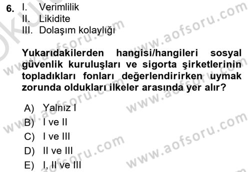 Devlet Borçları Dersi 2024 - 2025 Yılı Yaz Okulu Sınav Soruları 6. Soru