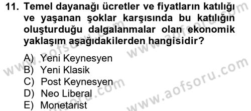 Maliye Politikası Dersi 2012 - 2013 Yılı (Vize) Ara Sınav Soruları 11. Soru