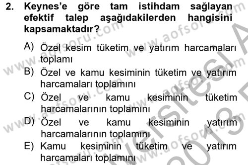 Maliye Politikası Dersi 2012 - 2013 Yılı (Vize) Ara Sınav Soruları 2. Soru