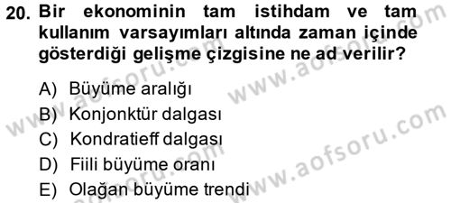 Maliye Politikası Dersi 2013 - 2014 Yılı (Vize) Ara Sınav Soruları 20. Soru
