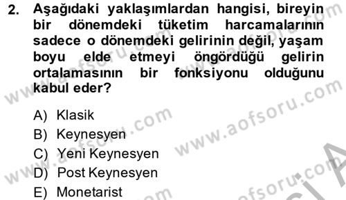 Maliye Politikası Dersi 2013 - 2014 Yılı (Final) Dönem Sonu Sınav Soruları 2. Soru