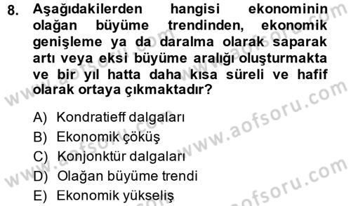 Maliye Politikası Dersi 2013 - 2014 Yılı (Final) Dönem Sonu Sınav Soruları 8. Soru