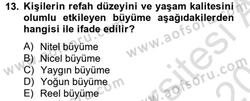 Maliye Politikası Dersi 2013 - 2014 Yılı Tek Ders Sınav Soruları 13. Soru