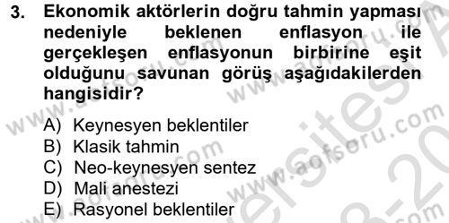 Maliye Politikası Dersi 2013 - 2014 Yılı Tek Ders Sınav Soruları 3. Soru