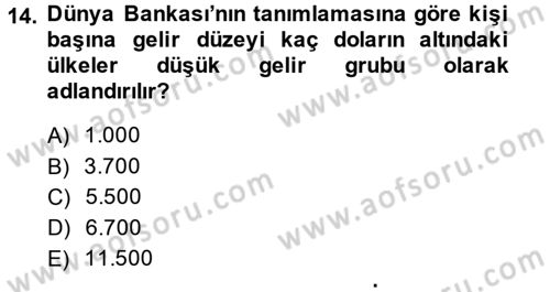 Maliye Politikası Dersi 2014 - 2015 Yılı (Final) Dönem Sonu Sınav Soruları 14. Soru
