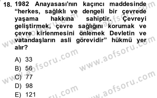 Maliye Politikası Dersi 2014 - 2015 Yılı (Final) Dönem Sonu Sınav Soruları 18. Soru