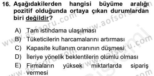 Maliye Politikası Dersi 2015 - 2016 Yılı (Vize) Ara Sınav Soruları 16. Soru