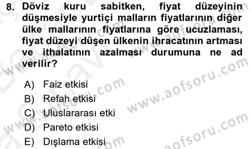 Maliye Politikası Dersi 2015 - 2016 Yılı (Vize) Ara Sınav Soruları 8. Soru