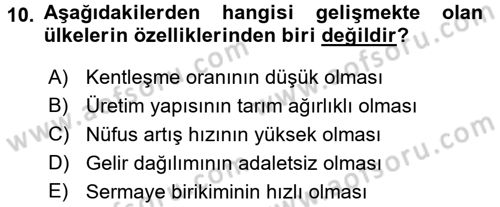 Maliye Politikası Dersi 2015 - 2016 Yılı (Final) Dönem Sonu Sınav Soruları 10. Soru