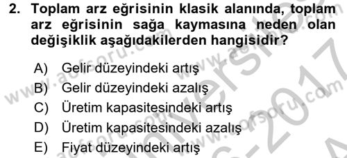 Maliye Politikası Dersi 2016 - 2017 Yılı (Vize) Ara Sınav Soruları 2. Soru