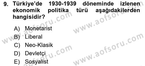 Maliye Politikası Dersi 2017 - 2018 Yılı 3 Ders Sınav Soruları 9. Soru