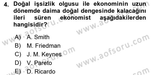 Maliye Politikası Dersi 2017 - 2018 Yılı (Vize) Ara Sınav Soruları 4. Soru