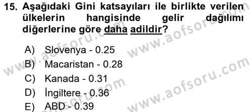 Maliye Politikası Dersi 2017 - 2018 Yılı (Final) Dönem Sonu Sınav Soruları 15. Soru