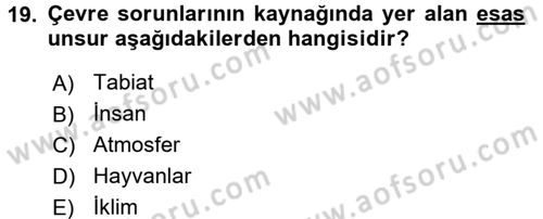 Maliye Politikası Dersi 2017 - 2018 Yılı (Final) Dönem Sonu Sınav Soruları 19. Soru