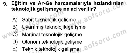 Maliye Politikası Dersi 2017 - 2018 Yılı (Final) Dönem Sonu Sınav Soruları 9. Soru