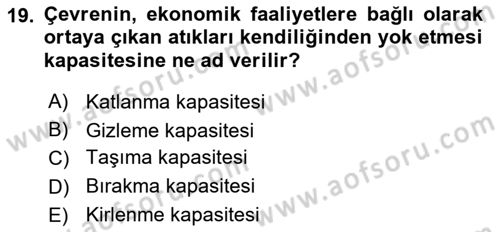 Maliye Politikası Dersi 2018 - 2019 Yılı 3 Ders Sınav Soruları 19. Soru