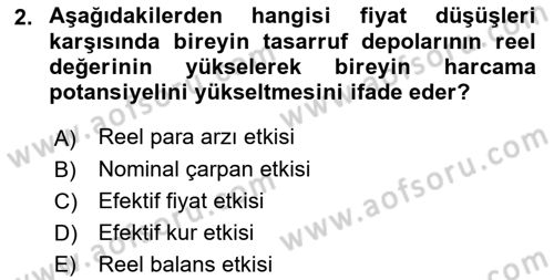 Maliye Politikası Dersi 2018 - 2019 Yılı 3 Ders Sınav Soruları 2. Soru