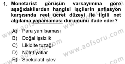 Maliye Politikası Dersi 2018 - 2019 Yılı (Vize) Ara Sınav Soruları 1. Soru