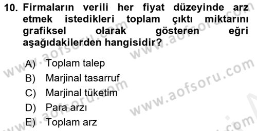 Maliye Politikası Dersi 2018 - 2019 Yılı (Vize) Ara Sınav Soruları 10. Soru