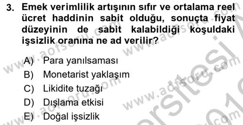 Maliye Politikası Dersi 2018 - 2019 Yılı Yaz Okulu Sınav Soruları 3. Soru